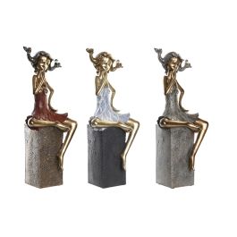 DKD Home Decor Figura Decorativa Moderna de Resina Chica Rojo Azul Gris 12x37x16 cm - Set de 3 Unidades Surtidas Precio: 61.49999966. SKU: S3039591