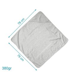 KioKids Toalla de Baño Bebé 100% Bambú Gris con Capucha 76x76 cm. Suave, Absorbente, Termo Climática, Certificado Oekotex +0 Meses