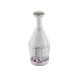 Leifheit Chopper Comfort & Clean, Picador de Alimentos con Empujador Flexible y Cuchilla Giratoria, Fácil Limpieza