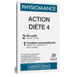 Physiomance Acción Dieta 4, 30 comprimidos con té verde, canela, vitaminas y minerales. Contribuye a mantener la glucemia normal Precio: 23.6900004. SKU: B15G4HVENP