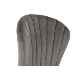 DKD Home Decor Taburete Gris Claro Dorado Metal Terciopelo 53 x 102 x 55 cm (2 Unidades)