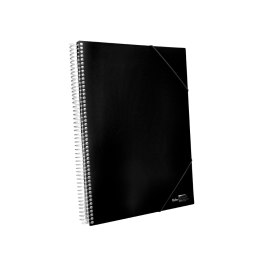 Liderpapel Carpeta Escaparate con Espiral 40 Fundas Polipropileno DIN A4 Negro