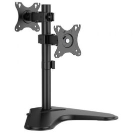 Aisens DT32TR-409 Soporte de Mesa para 2 Monitores Giratorio Inclinable 17-32" hasta 8kg Negro para POS y pantallas táctiles