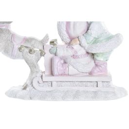 DKD Home Decor Figura Decorativa Navidad Fantasía Trineo, Resina Rosa y Blanco, Ancho 16.5cm x Largo 7.5cm x Alto 12cm DKD Home Decor Figura Decorativa Navidad Fantasía Trineo, Resina Rosa y Blanco, Ancho 16.5cm x Largo 7.5cm x Alto 12cm