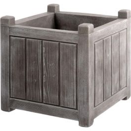 Jardinera cuadrada EDA CHARME 31 L - Doble pared - Reserva de agua integrada - 40 x 40 x 40 cm - Gris lima Precio: 97.49999952. SKU: B18N3ZTGRT