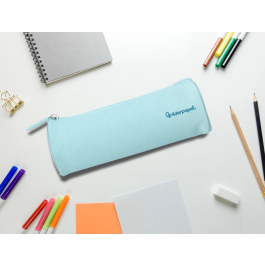 Liderpapel Estuche Portatodo Classic Cilíndrico Ancho Azul Celeste 210x70mm