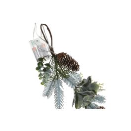 DKD Home Decor Guirnalda de Navidad Alpina de PVC con 40 Leds, 150 cm, Colores Verde y Lila (2 Unidades), con 3 Pilas AA