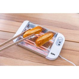 Edm Multitostador Plana Tostadora 600w Temporizador 6 Temperaturas Cromado / Blanco 220-240v