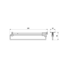 Herrajes Alk 610.11 Cuelgaperchas Extensible Extraíble para Armario Bajo Estante Hierro Niquelado 35kg Ancho 250-425mm
