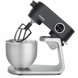 Robot repostero - H.Koenig - KM120 - 800 W - Bol de acero inoxidable 5 L - 8 velocidades - Gris mate y plata