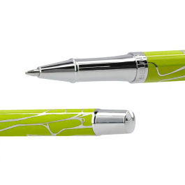 Belius Cocktails Margarita Bolígrafo y Wallet Aluminio Verde Lima Plateado con Relieve, Tinta Azul, Caja Incluida