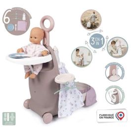 Smoby Trolley Baby Nurse 3 en 1 Maleta, Trona y Cuna para Muñecas hasta 42 cm. 62x25,5x25,5 cm