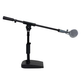 SBG Pie de Micrófono Compacto de Escritorio, Perfil Bajo, Altura Regulable para Podcasts y Streaming, Base Antideslizante