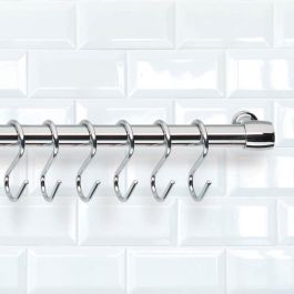 Metaltex Set 6 ganchos "S" Leonardo cromados 6,5cm para barra de colgar ref.77276