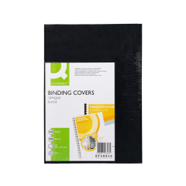 Q-connect Tapa Encuadernacion PVC DIN A4 Opaca Negra 180 Micras Caja 100 Unidades