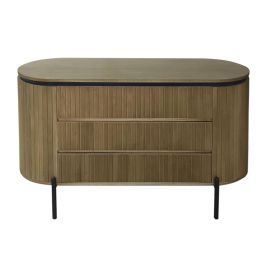 Cómoda Home ESPRIT Negro Natural Metal Madera de Paulonia 110 x 39 x 72 cm
