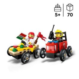 Juego de construccion coches de carreras: pizza vs camión de bomberos lego city Juego de construccion coches de carreras: pizza vs camión de bomberos lego city
