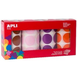 Apli Gomets Redondos Ø33 mm Pack 4 Rollos Colores Marrón, Rosa, Lila y Naranja Adhesivo Permanente 2.832 Gomets Precio: 13.50000025. SKU: B19C33MVE8