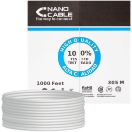 Bobina de Cable RJ45 UTP Nanocable 10.20.0304-FLEX Cat.5e/ 305m/ Gris Precio: 66.89000032. SKU: S0228119