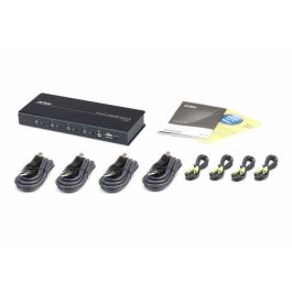 Aten Switch KM USB 4 Puertos CS724KM - Controla hasta 4 Computadoras con 1 Teclado y Ratón, Daisy Chain hasta 8