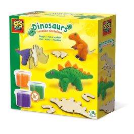 Modelado de pasta - esqueletos de dinosaurios de madera