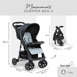 Hauck Silla de Paseo Shopper Neo II Caviar Plata - Plegado Compacto con una Mano, Reclinable, Gran Cesta, Desde el Nacimiento