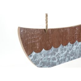 DKD Home Decor Decoración Pared Mediterráneo Velero Portafoto MDF Metal Cuerda Multicolor Marrón 43x40x2 cm (Pack de 2)