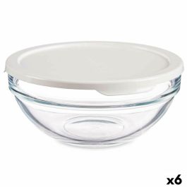 Fiambrera Redonda con Tapa Pasabahce Chefs Blanco 595 ml 14 x 6,3 x 14 cm (6 Unidades)