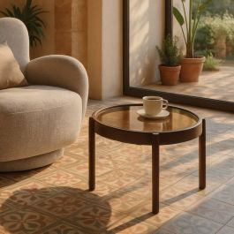 Mesita Marrón Oscuro Metal-Cristal 61,50 X 61,50 X 43 cm Precio: 92.88999995. SKU: B19S2YGDED