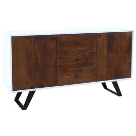 DKD Home Decor Buffet Moderno Madera de Mango Blanco Marrón Oscuro 150x40x80 cm con 3 Cajones, 2 Puertas y 2 Estantes Precio: 561.89000021. SKU: S3044259