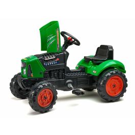 FALK Tractor de pedal Supercharger rojo con capó de apertura y remolque para niños de 2 a 5 años