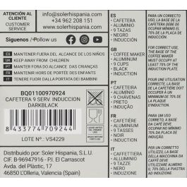 Quttin Cafetera de Inducción 9 Servicios Darkblack (6 Unidades)