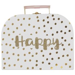 Home Deco Kids Juego de 3 Maletas de Cartón para Niños con Estampados y Asa de Transporte