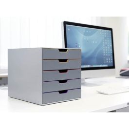 Durable Cajonera VARICOLOR con 5 compartimentos y etiquetas multicolor