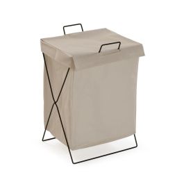 Cesto para la Ropa Sucia Versa Crema Poliéster Metal Polietileno 35 X 48 X 30 CM