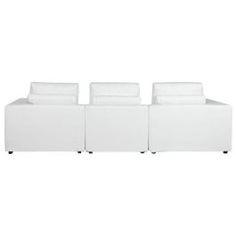 DKD Home Decor Sofá Moderno Blanco de Poliéster y Pluma Desenfundable Desmontable 286 cm Ancho, 95.5 cm Profundidad, 57 cm Alto