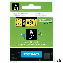 Cinta Laminada para Rotuladoras Dymo D1 43618 6 mm LabelManager™ Amarillo (5 Unidades) Precio: 83.49999944. SKU: S8424278