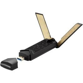 ASUS USB-AX56 Adaptador Wi-Fi Inalámbrico USB 3.0, Doble Banda, Wi-Fi 6 AX, 1775 Mbps, Negro/Oro