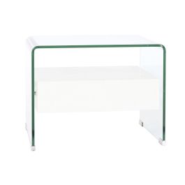 Mesita De Noche Moderno DKD Home Decor Blanco Transparente 40 x 45.5 x 50 cm