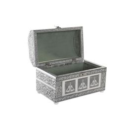 DKD Home Decor Joyero Árabe de Madera y Aluminio, Colección Chakras, Plateado y Verde Jade, 25x15x18 cm Precio: 26.79000016. SKU: S3039867