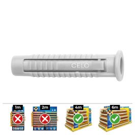Celo Taco nylon fx Ø12x60mm, caja 25 uds, nylon, para hormigón/piedra/ladrillo