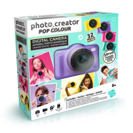 Canal Toys Cámara Digital Pop Color Morado CTCLK041 con Tarjeta SD de 32GB