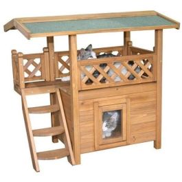 Casa para gatos - KERBL - Lodge - Madera - Marrón / Verde - 77 x 50 x 73 cm Precio: 127.50000021. SKU: B1DCBYKRE2