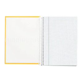 Liderpapel Cuaderno Espiral A4 Micro Crafty Tapa Forrada 120 Hojas 90gr Cuadro 5mm 4 Taladros Color Amarillo
