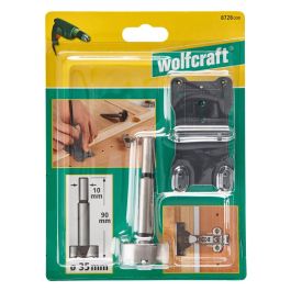 Wolfcraft Broca Forstner 8728000 con Guía, Ø35 mm para Agujeros de Bisagras en Madera