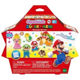 Aquabeads 31946 Set Personajes Super Mario - Abalorios para manualidades con 690 abalorios, 22 colores y plantillas para +4 años
