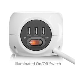 Regleta Enchufes Cubo Ewent EW3939 USB 5V 2A Blanco