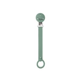 KioKids Sujetachupetes Pinza de Silicona y Acero Inoxidable Color Sage para Chupetes con Anilla Bebé +0 Meses Evita Pérdidas