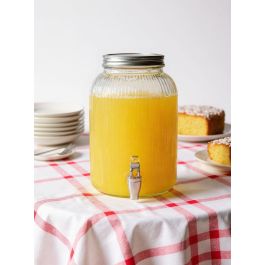 Inde Tarro Vidrio Dispensador con Grifo Lines 4L 15x26 cm