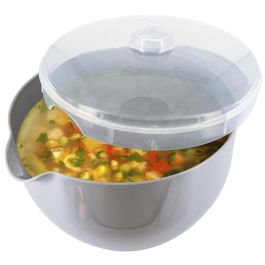 Cuisy Bol Microondas 1,2 L con Tapa Antisalpicaduras para Cocina Rápida